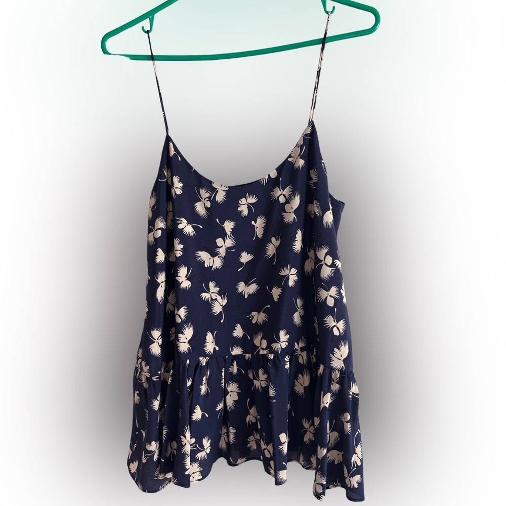Club Monaco Navy Blue Birdie Spaghetti Strap Top